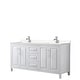 preview thumbnail 27 of 67, Daria 72 Inch Double Vanity, Cultured Marble Top White, Chrome Trim, Carrara Cultured Marble Top