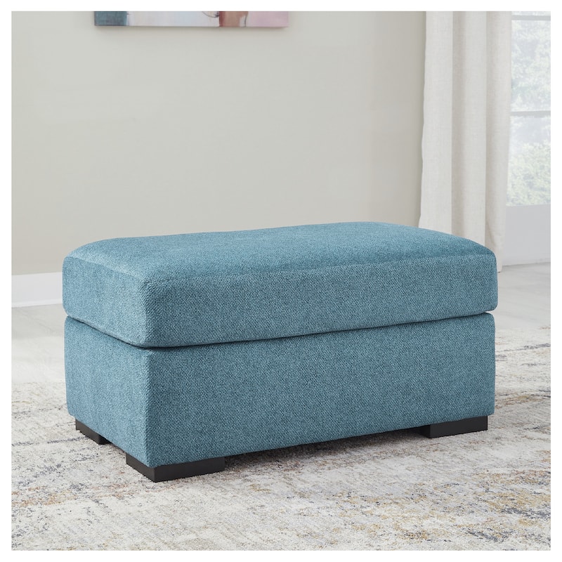 Signature Design by Ashley Keerwick Blue/Green Ottoman - 39"W x 24"D x 21"H - Teal