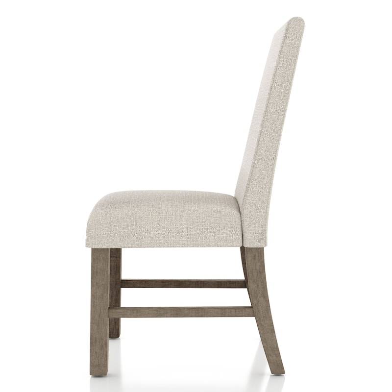 Jusk Rustic Grey Fabric Upholstered Seats Side Chairs by Furniture of America (Set of 2)