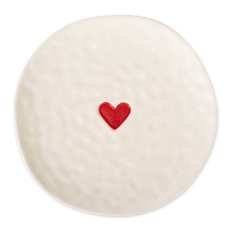 Design Imports Red Heart Plate Set/4