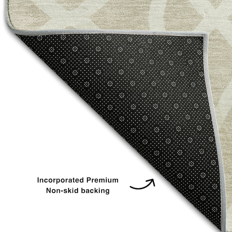 Premium Washable Super Soft Transitional Scroll Mayfield Rug