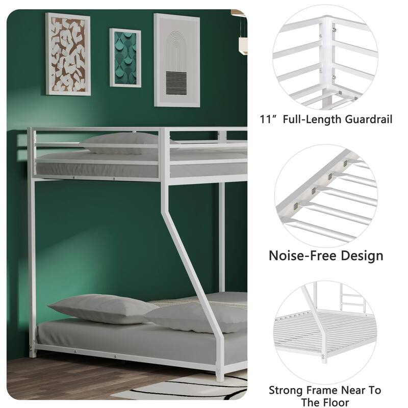 Jones Modern Twin Over Full Metal Bunk Bed by Christopher Knight Home