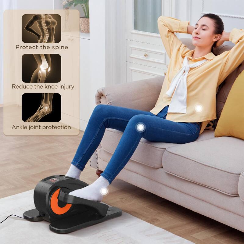 Under Desk Elliptical Machine, Elliptical Trainer with Remote Control Seated Pedal Exerciser for Seniors Adults and Teens