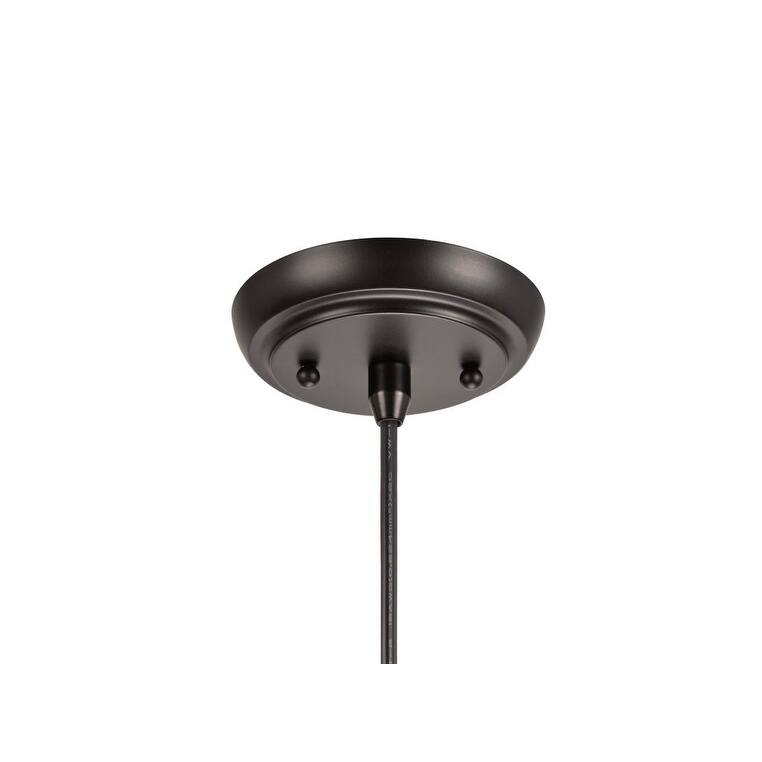Aspen Creative 1-Light Fabric Lamp Shade Hanging Pendant, Off White - OIL RUBBED BRONZE - OIL RUBBED BRONZE