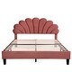 preview thumbnail 4 of 20, Queen Upholstered Bed with Velvet Headboard, 660lb Weight Capacity
