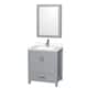 Option Gray, Chrome Trim, White Quartz Top