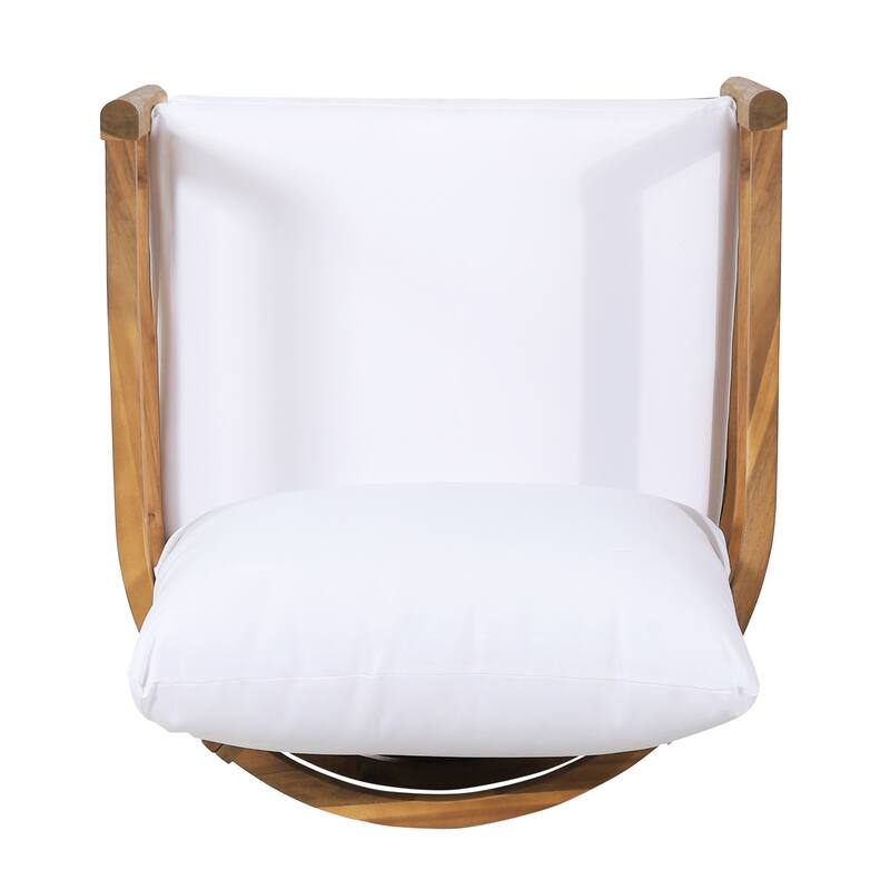 Ellendale Acacia Wood Outdoor Club Chair with Cushions by Christopher Knight Home