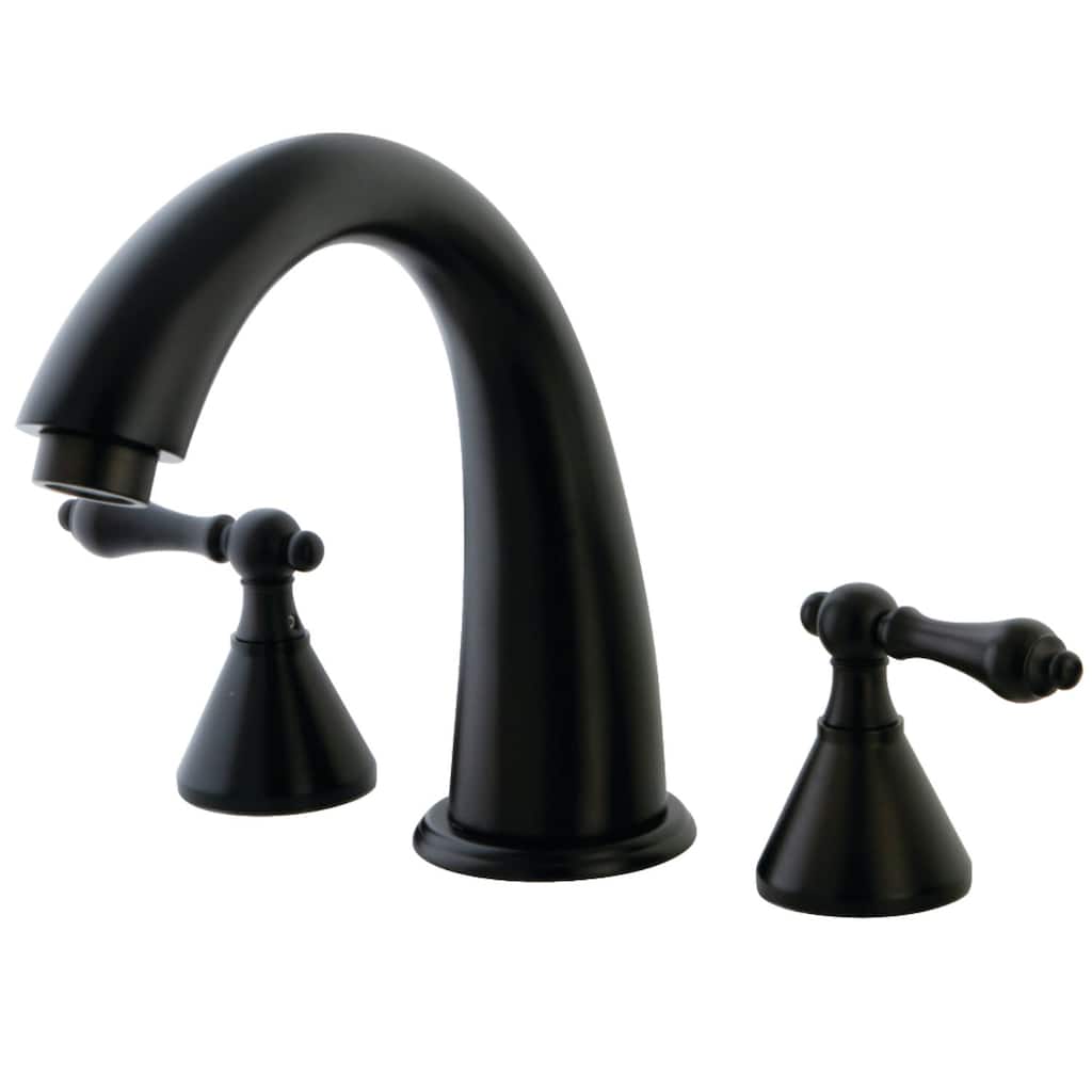 Kingston Brass Naples Widespread Deck Mounted Roman Tub Filler with