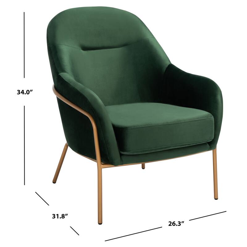 SAFAVIEH Eleazer Glam Velvet Accent Chair - 26.3" W x 31.8" L x 34" H