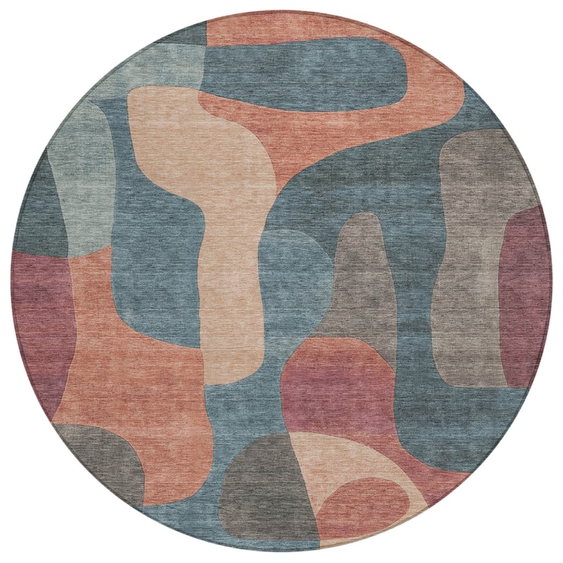 HomeRoots Abstract Transitional Rectangle Outdoor Rug