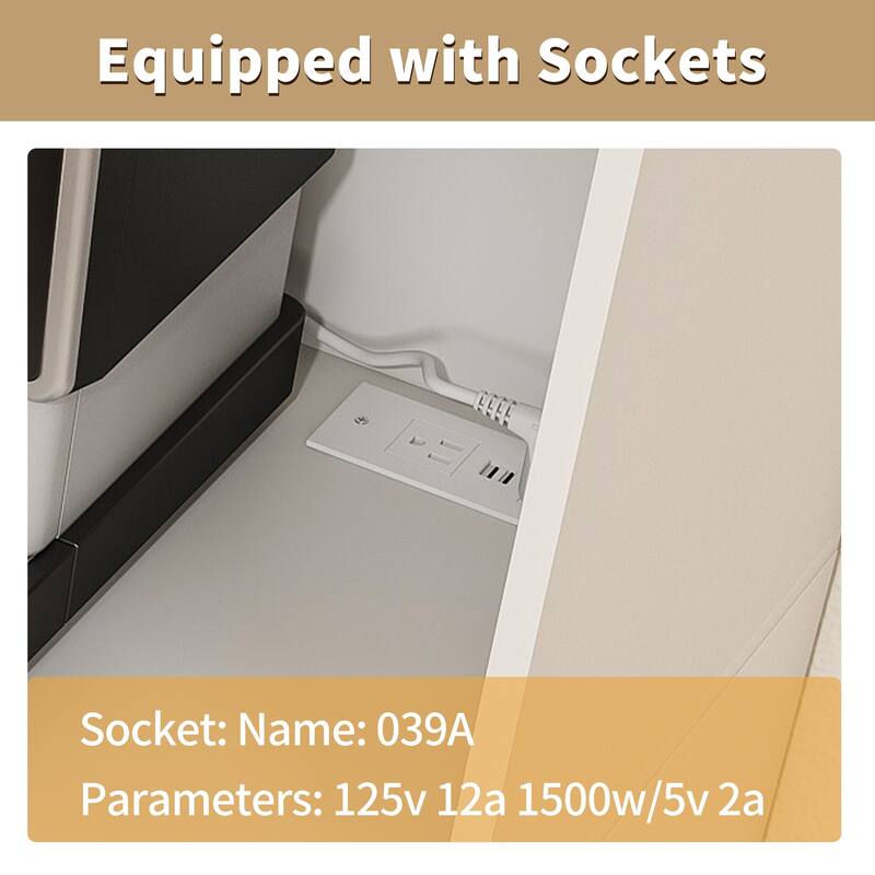 Buffet Cabinet with Hutch, Farmhouse Sideboard with 2 Drawers & Barn Doors, Multi-Purpose Coffee Bar/Liquor Storage Cabinet