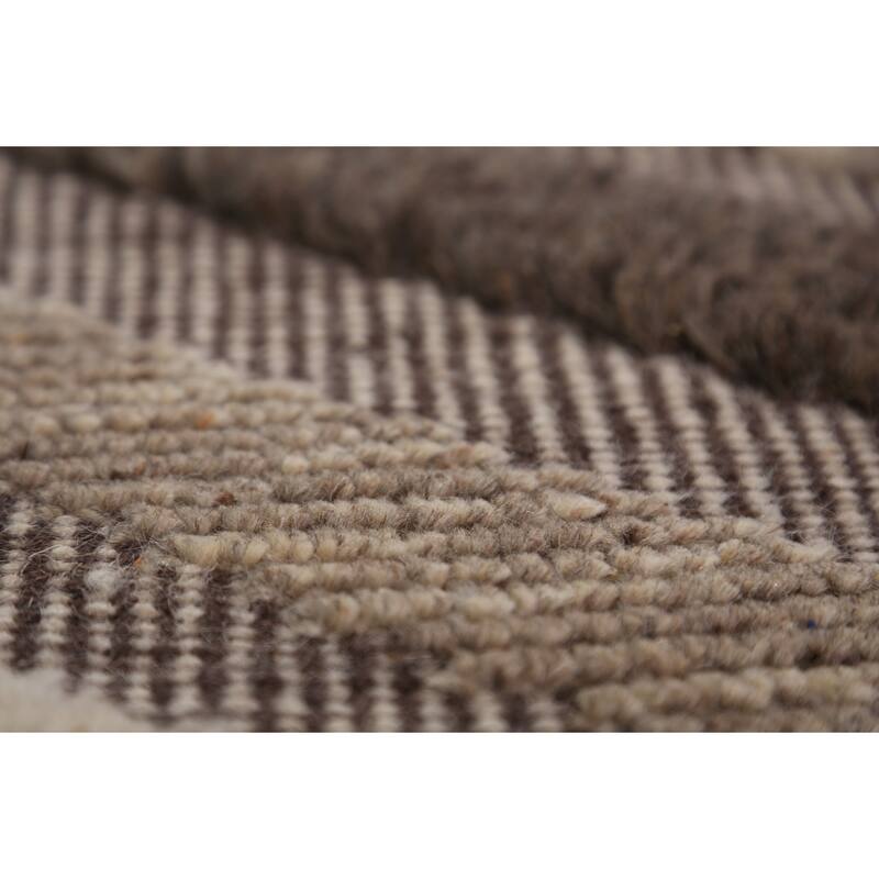 Geometric Modern Moroccan Indian Area Rug Handmade Wool Carpet - 5'1" x 8'1"