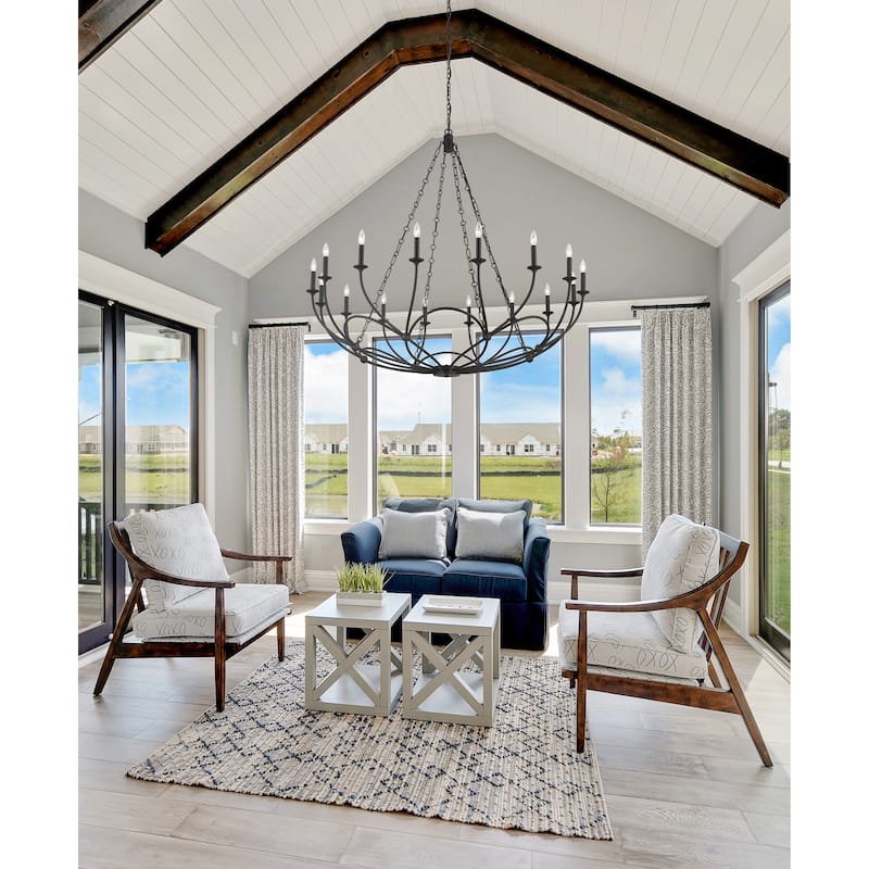 Arabella 16 Light Chandelier - Matte Black