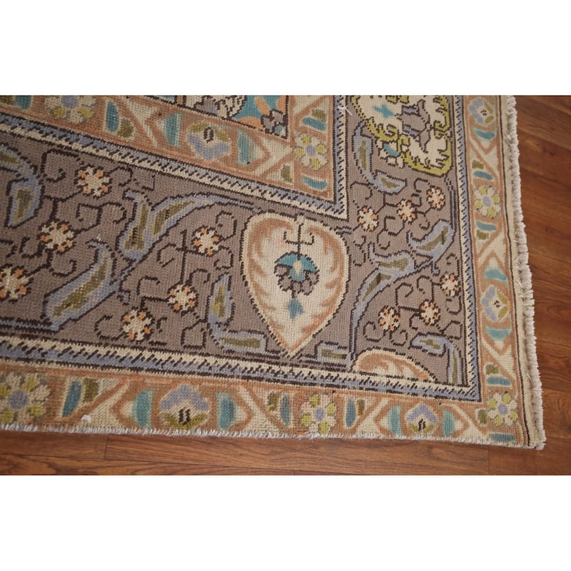 Over-Dyed Tabriz Persian Vintage Large Rug Hand-Knotted Wool Carpet - 9'8" x 13'2"