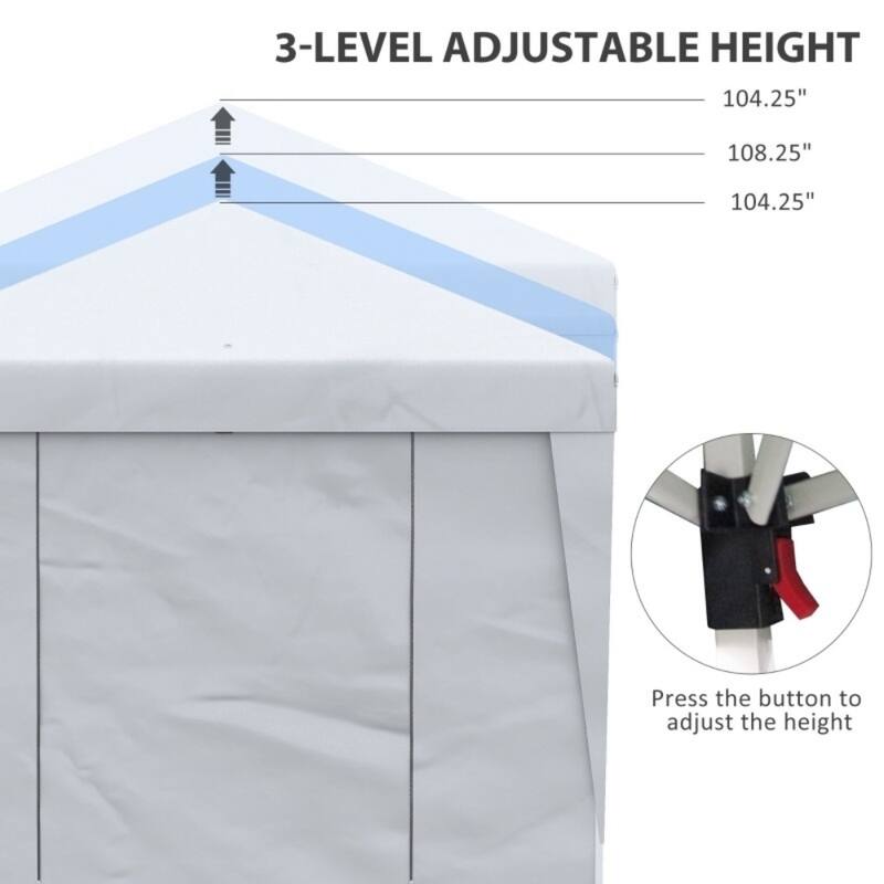 Foldable Pop-Up Gazebo Party Tent with Adjustable Legs and Windows 2 Doors Included Carry Bag - 232.25" L x 117" W x 112.25" H