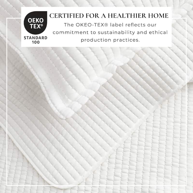 Linery & Co. Detailed Channel Stitch Microfiber Quilt Set With Shams.