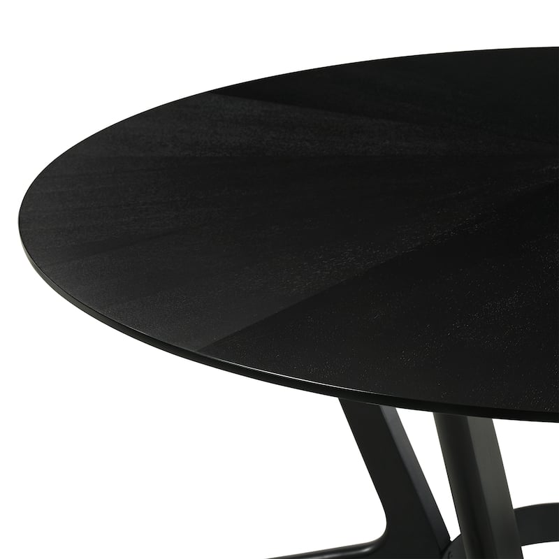 Santana Mid-Century Modern Round Wood Dining Table