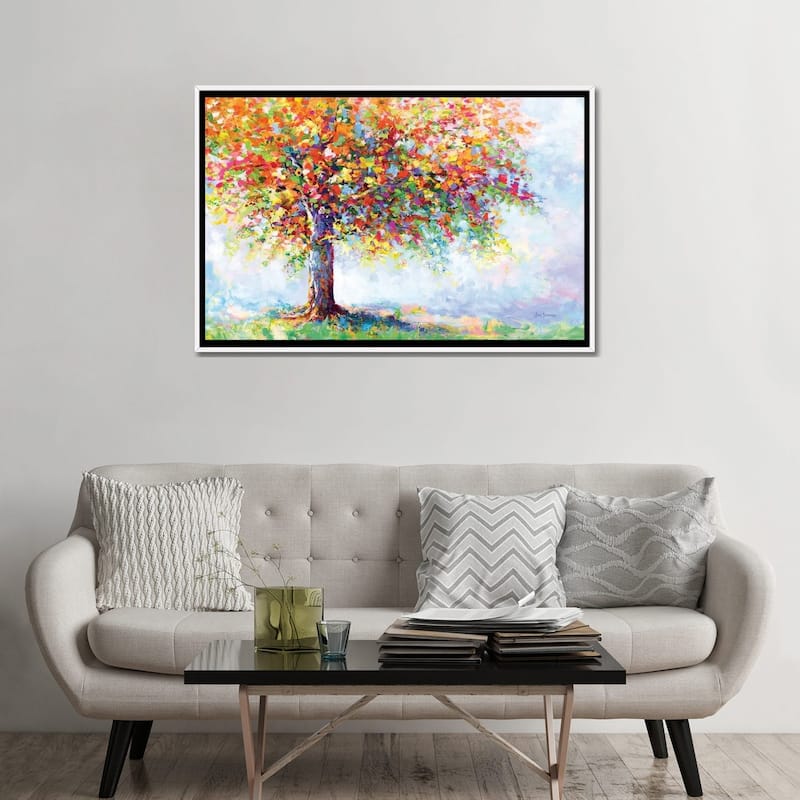 iCanvas "Colorful Tree Of Life" by Leon Devenice Framed