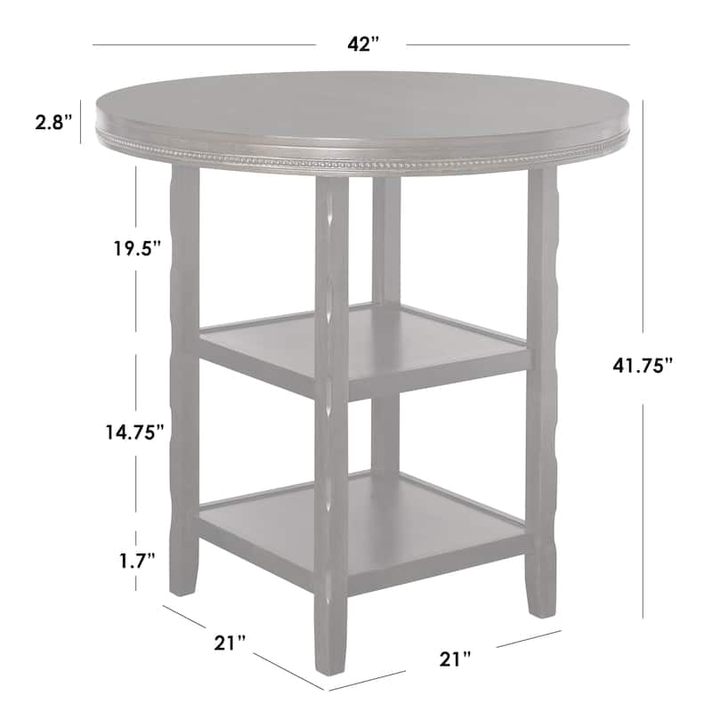 Lifestorey Thurston Pub Set with Solid Wood and Cane Swivel Stools