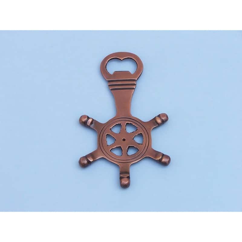 5 Inch Solid Metal Nautical Ship Wheel Bottle Opener for Bar or Kitchen Decor - 5" L x 2" W x 1" H