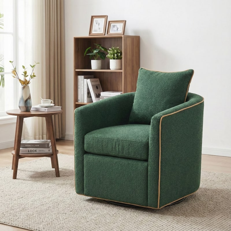 Swivel Accent Chair Upholstered Club Chair Barrel Sofa Chair for Living Room , Reading Corner, and Small Spaces