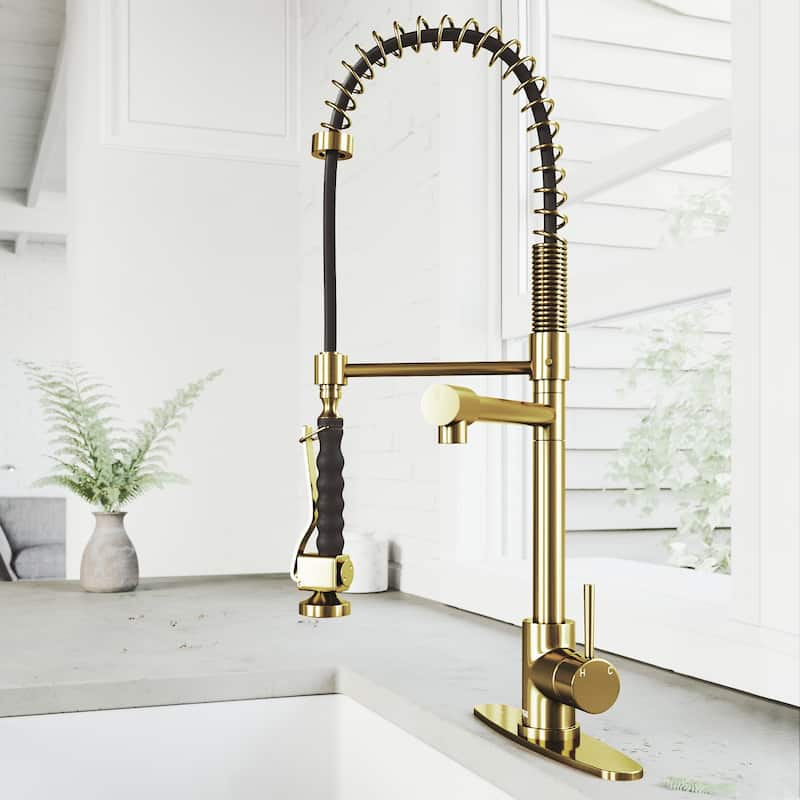 VIGO Zurich 27" H Single Handle Pull-Down Sprayer Kitchen Faucet