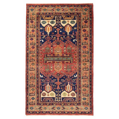ECARPETGALLERY Hand-knotted Jules Serapi Dark Red Wool Rug - 4'11 x 8'1