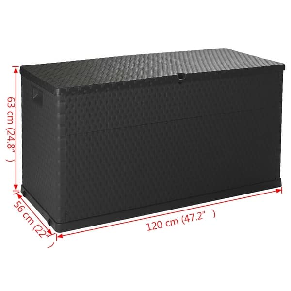 vidaXL Patio Storage Box Anthracite 47.2"x22"x24.8" PP Rattan - 47.2" x 22.05" x 24.8"