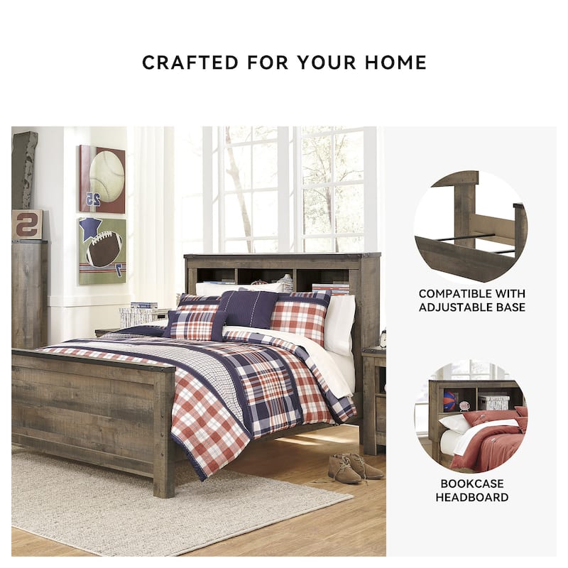 Signature Design by Ashley Trinell Brown Full Bookcase Panel Bed