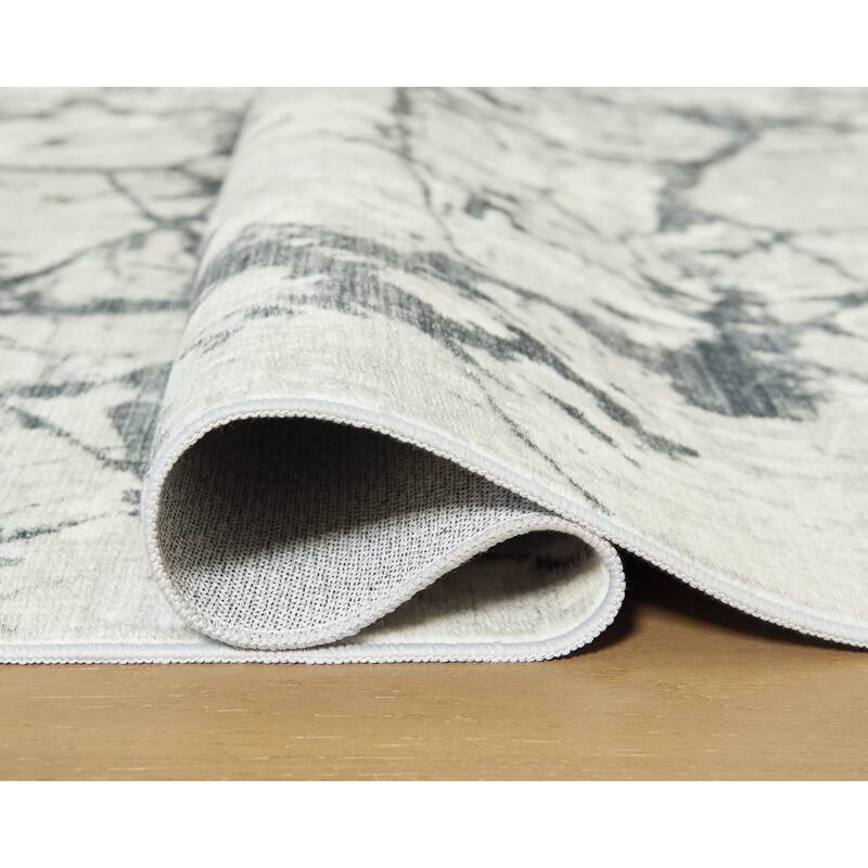 Signature Design by Ashley Tobinbury Gray/Ivory Washable Area Rug