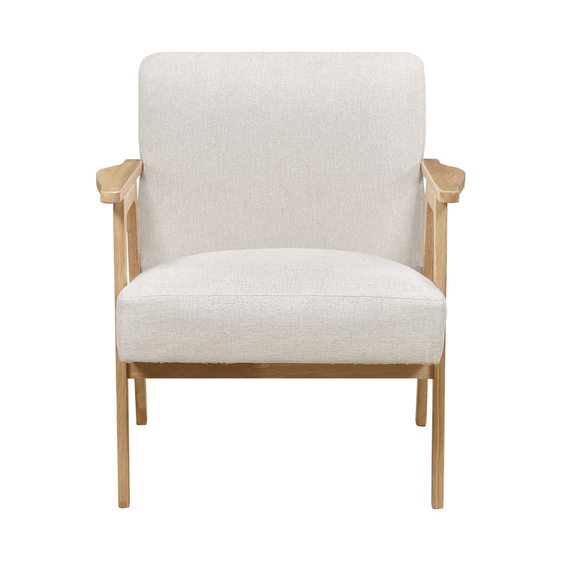 Dean 27" Textured Fabric Accent Chair - Solid Rubberwood Frame