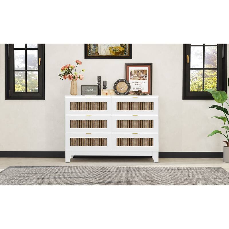 Rustic Farmhouse Style Dresser with 6 Drawers