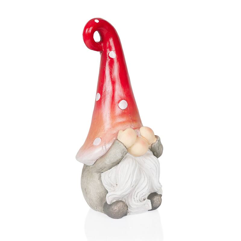 Gnome Covering Eyes with Red Ombre Hat