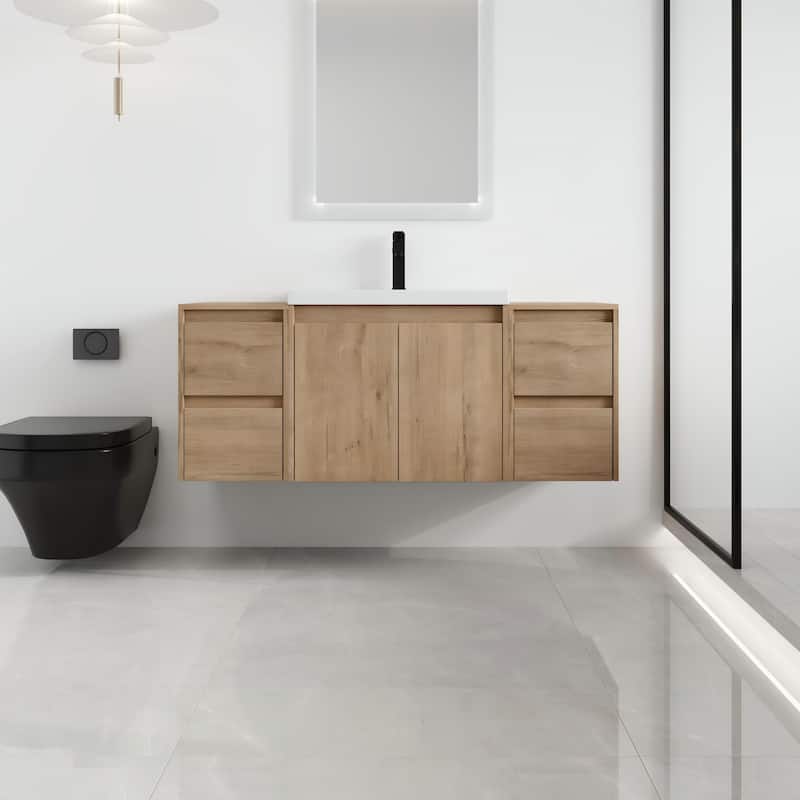 Malwee 36"/48"/60" Floating Bathroom Vanity,Wall Mounted Bathroom Vanity with Sink,Soft Close Door and Drawer