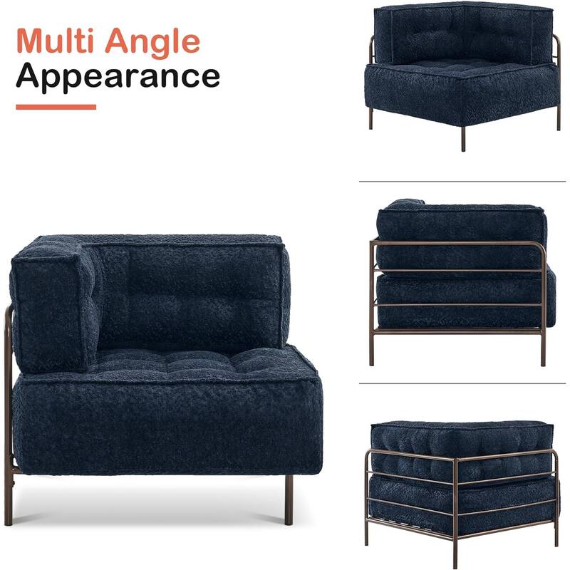 MCombo Modular Sofa Couch with Removable Cushion, 3 Seaters Accent Sofa Chair