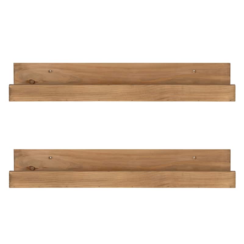 Levie 24 inch 2-Pack Wood Wall Picture Frame Holder Ledge
