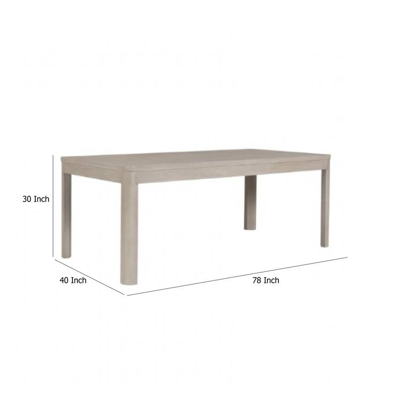 Giva Dining Table, Farmhouse Rectangular Natural Brown Wood 78 Inch