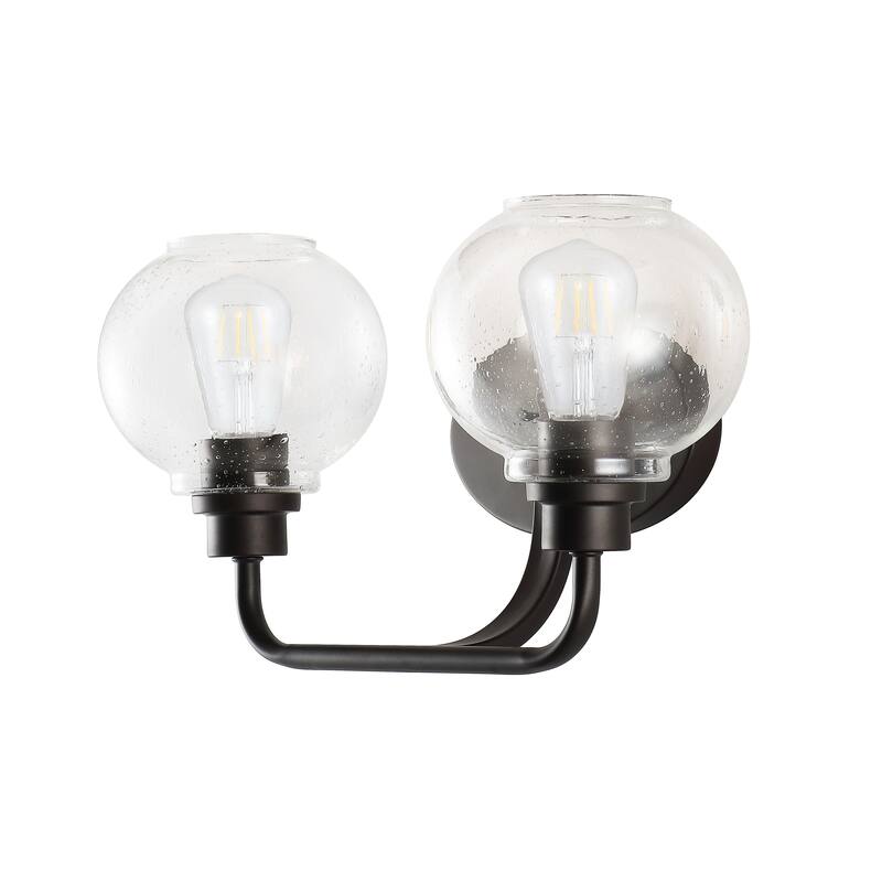 Staunton Iron/Seeded Glass Cottage Rustic LED Vanity Light, by JONATHAN Y
