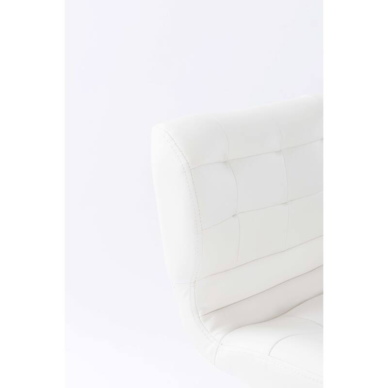 Tufted Wingback Modern Adjustable Modern Swivel Height barstools counter stool for Kichen Island set of 2, White