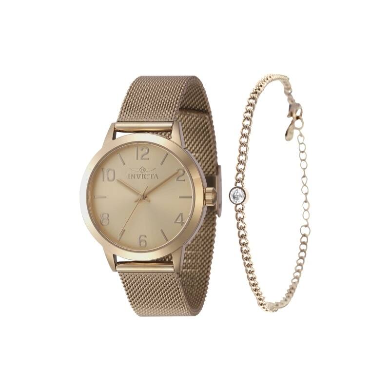 Invicta Women's 47275 Wildflower Quartz 3 Hand Gold Dial Watch