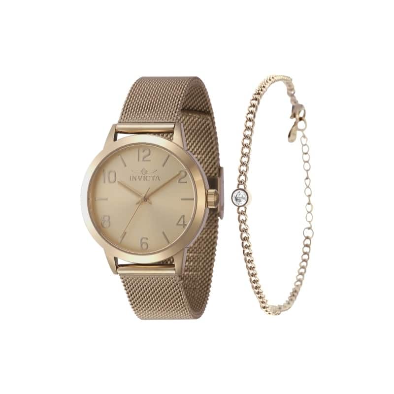 Invicta Women's 47275 Wildflower Quartz 3 Hand Gold Dial Watch