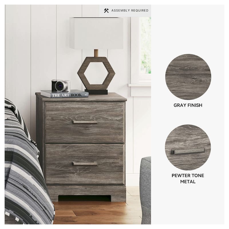 Ralinksi Gray Two Drawer Nightstand