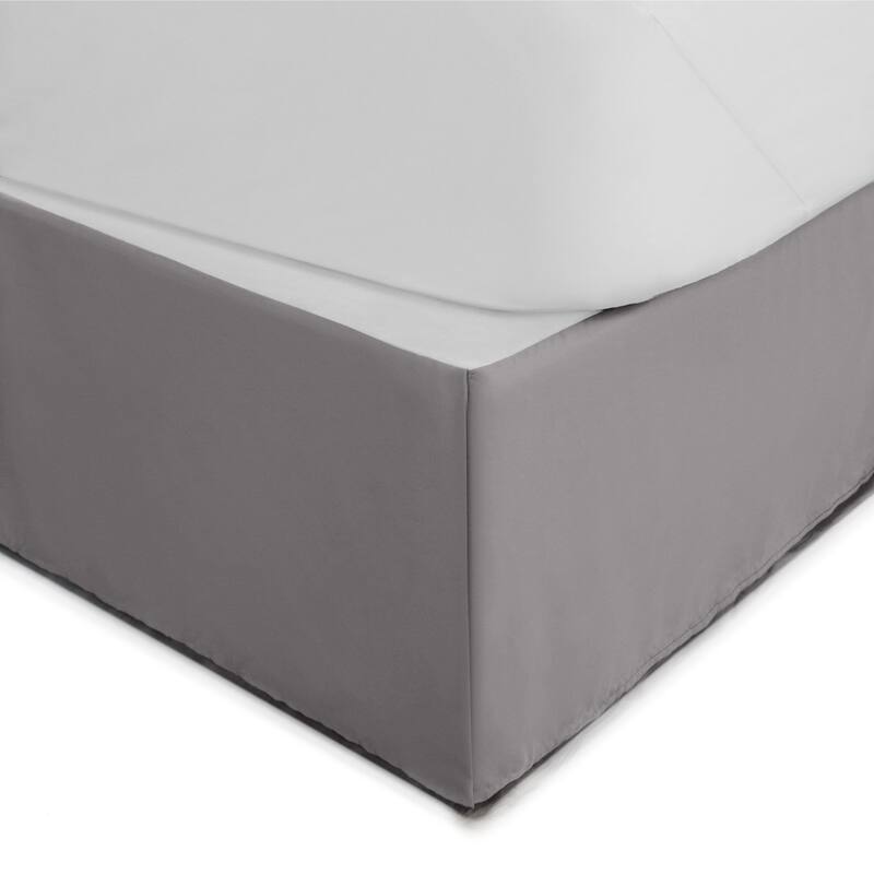 Martex Solid Tailored Pleated Lightweight 21-inch Drop Bed Skirt - King - Grey