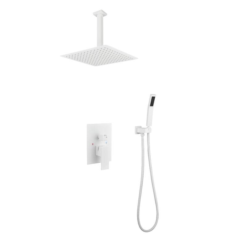 16" Ceiling Mounted Shower Head System - White