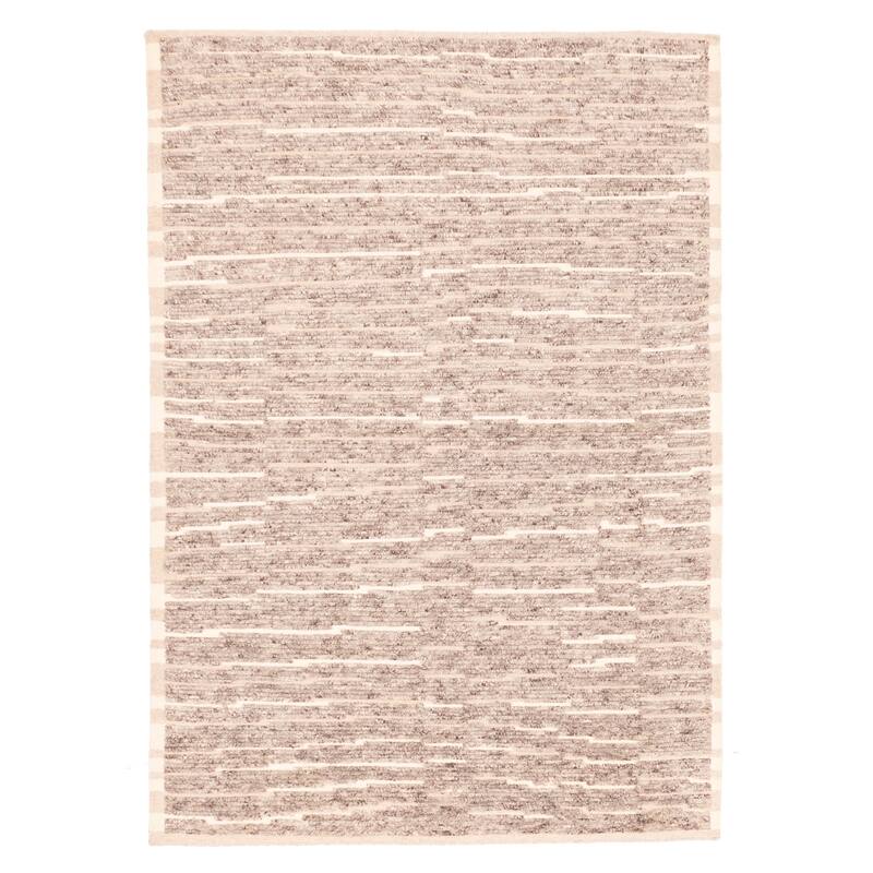 ECARPETGALLERY Hand-knotted Tangier Taupe Wool Rug - 5'4 x 7'7