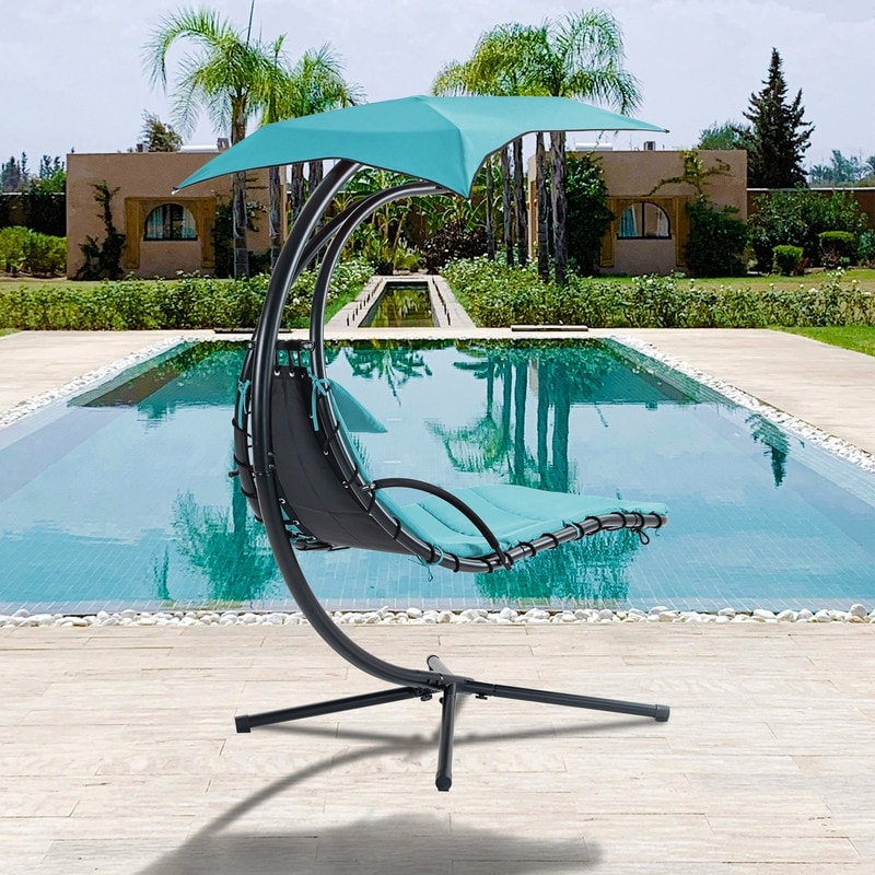 Outdoor Hanging Swing Chair Hammock Chair with Pillow Canopy Stand On Sale Bed Bath Beyond 40246597