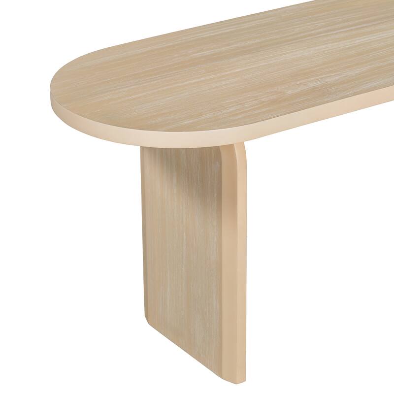 6 Piece Dining Table Set with Bench,Oval Kitchen Table Chairs Set for 6, Modern Style Dining Room Set