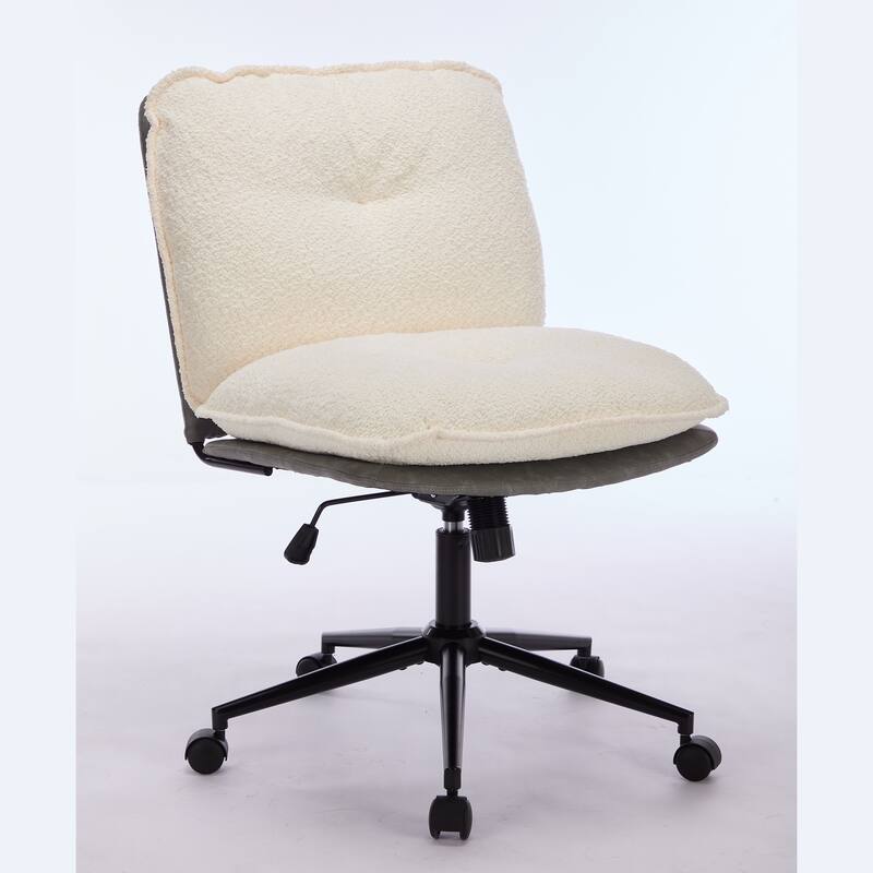 Oversize Seat Cirss Cross Chair with Wheels, Elegant Design Computer Chair, Adjustable Height 360° Rolling Swivel Chair