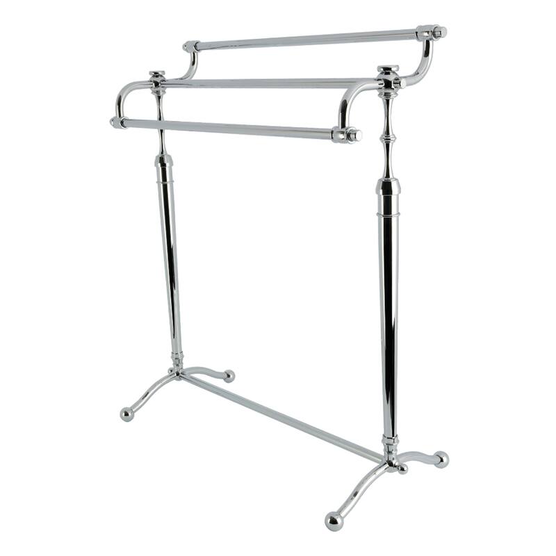 Kingston Brass Warwick 28" Freestanding Pedestal 3-Tier Towel Rack - Polished Chrome