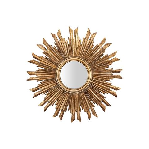 Gold Sunburst Mirror - Distressed Gold